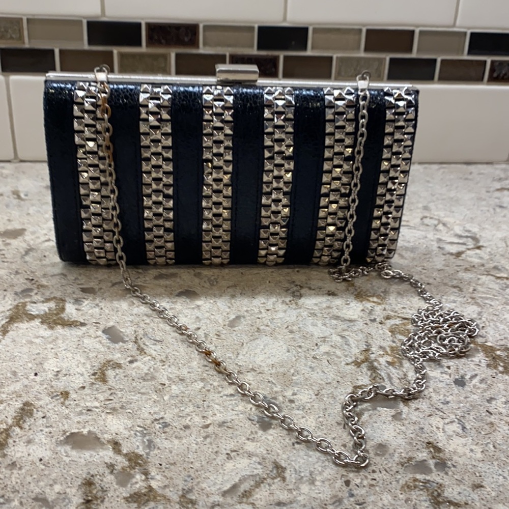 MMS Black and sliver studded evening bag